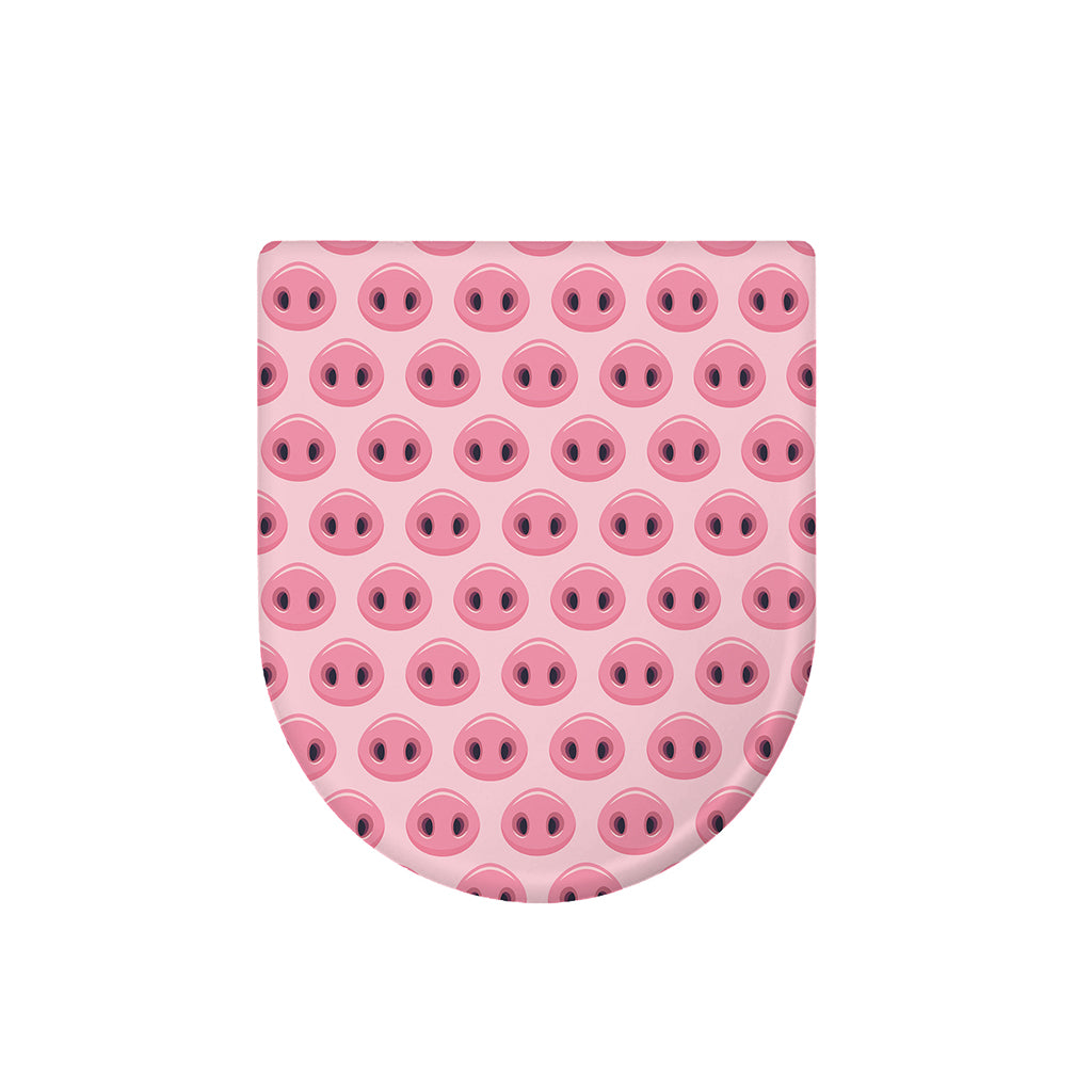 Pink Pig Nose Pattern Print Toilet Lid Cover