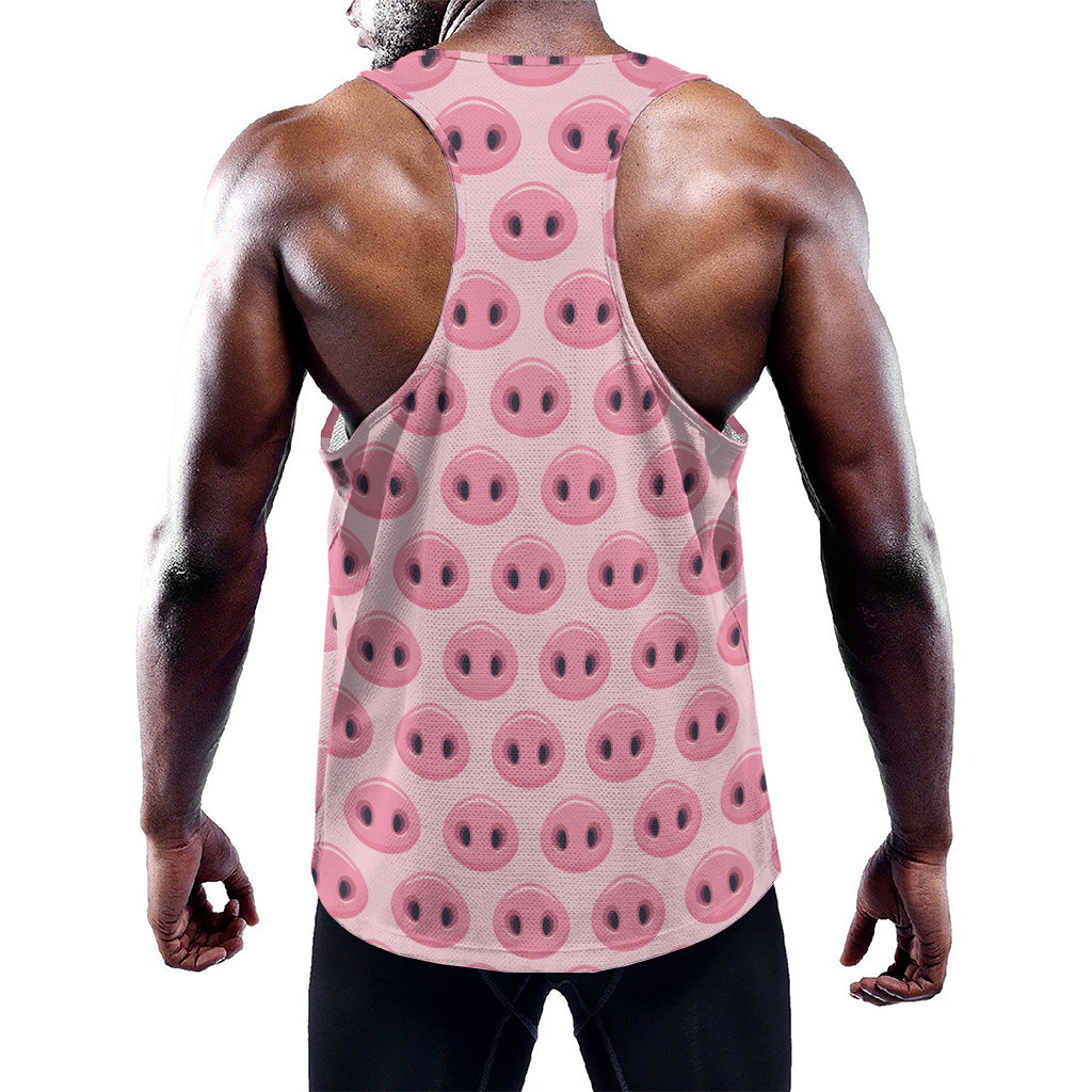 Pink Pig Nose Pattern Print Training Tank Top