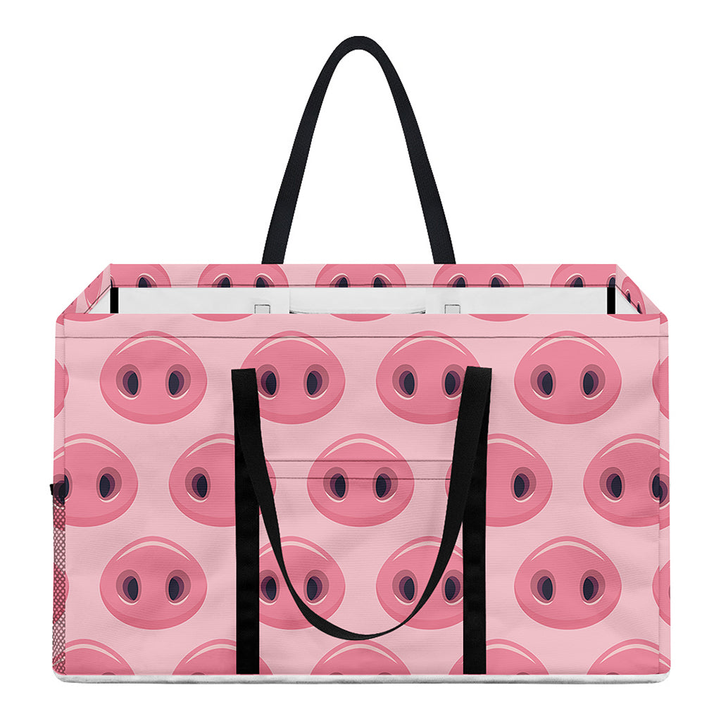 Pink Pig Nose Pattern Print Utility Tote Bag