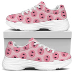 Pink Pig Nose Pattern Print White Chunky Shoes