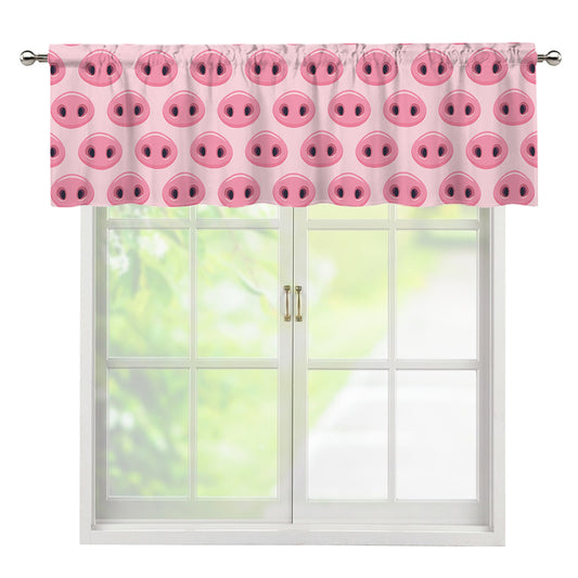 Pink Pig Nose Pattern Print Window Valance