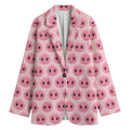 Pink Pig Nose Pattern Print Women's Blazer