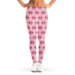Pink Pig Nose Pattern Print Women's Leggings