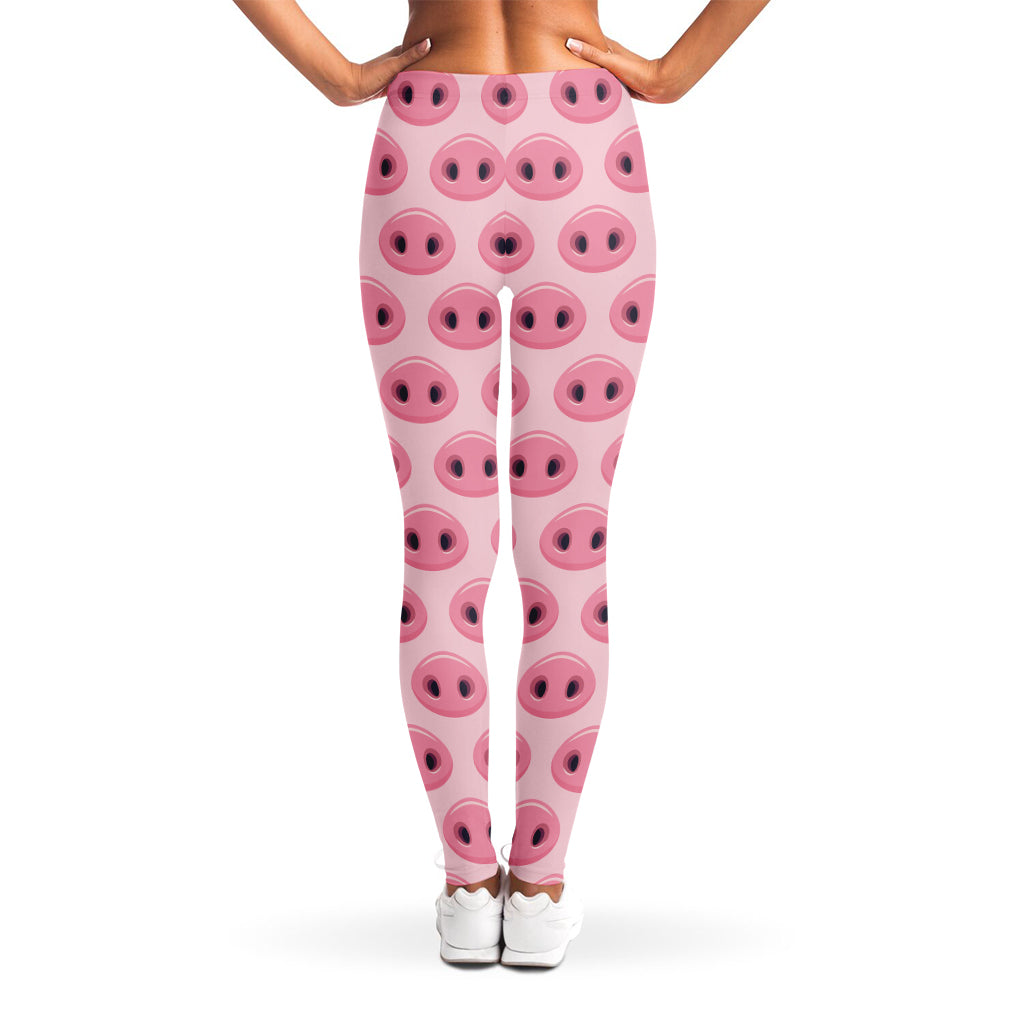 Pink Pig Nose Pattern Print Women's Leggings