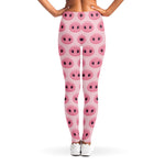 Pink Pig Nose Pattern Print Women's Leggings