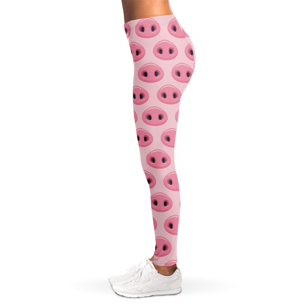 Pink Pig Nose Pattern Print Women's Leggings