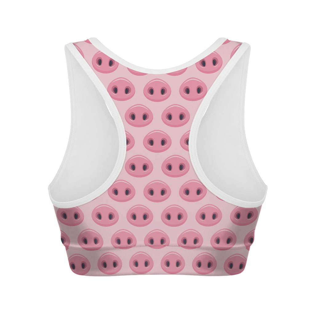 Pink Pig Nose Pattern Print Women's Sports Bra