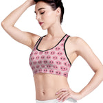 Pink Pig Nose Pattern Print Women's Sports Bra