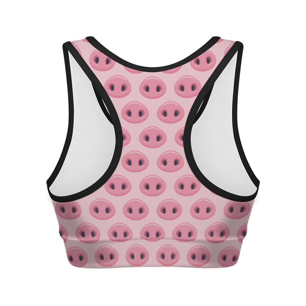 Pink Pig Nose Pattern Print Women's Sports Bra