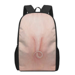 Pink Pig Tail Print 17 Inch Backpack