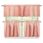 Pink Pig Tail Print 3 Piece Kitchen Curtains