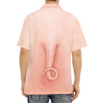Pink Pig Tail Print Aloha Shirt
