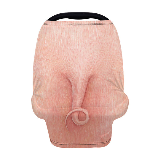 Pink Pig Tail Print Baby Seat Cover