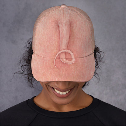 Pink Pig Tail Print Baseball Cap