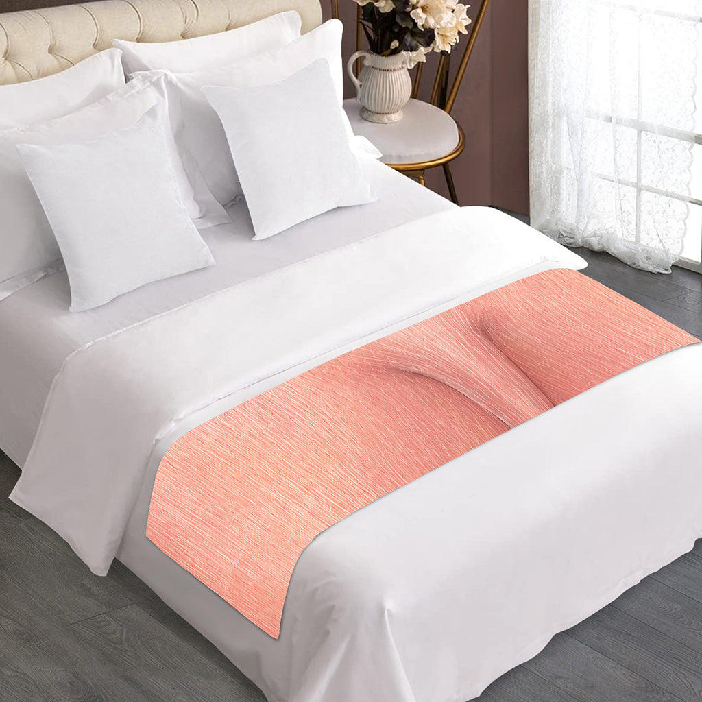 Pink Pig Tail Print Bed Runner
