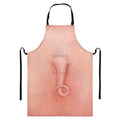 Pink Pig Tail Print Bib Apron With Pocket