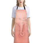 Pink Pig Tail Print Bib Apron With Pocket