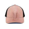 Pink Pig Tail Print Black Mesh Trucker Hat