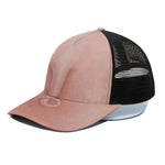 Pink Pig Tail Print Black Mesh Trucker Cap