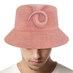 Pink Pig Tail Print Bucket Hat