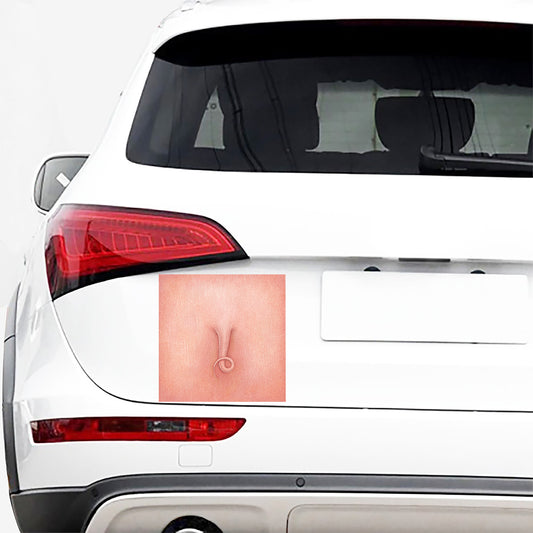 Pink Pig Tail Print Car Sticker