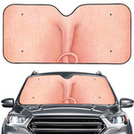 Pink Pig Tail Print Car Windshield Sun Shade