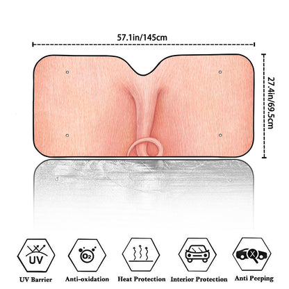 Pink Pig Tail Print Car Windshield Sun Shade