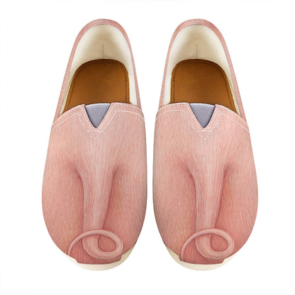 Pink Pig Tail Print Casual Shoes