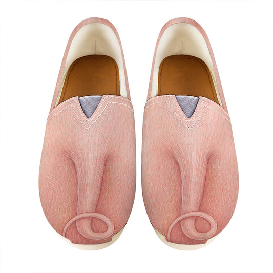 Pink Pig Tail Print Casual Shoes