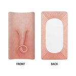 Pink Pig Tail Print Changing Pad Cover