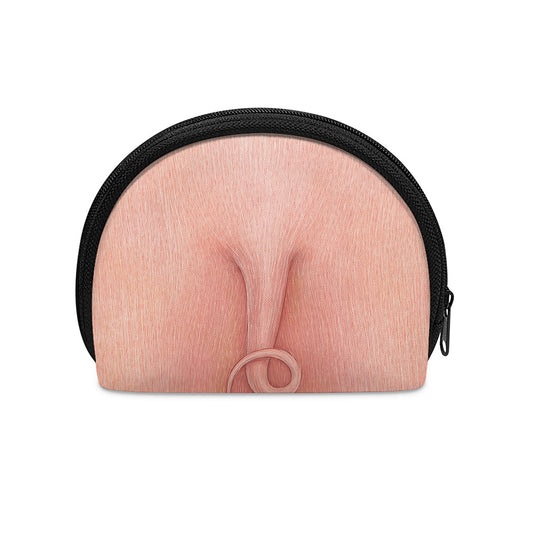 Pink Pig Tail Print Coin Purse