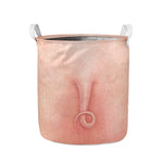 Pink Pig Tail Print Collapsible Laundry Basket