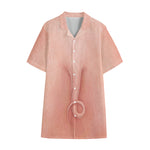 Pink Pig Tail Print Cotton Hawaiian Shirt