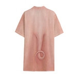 Pink Pig Tail Print Cotton Hawaiian Shirt