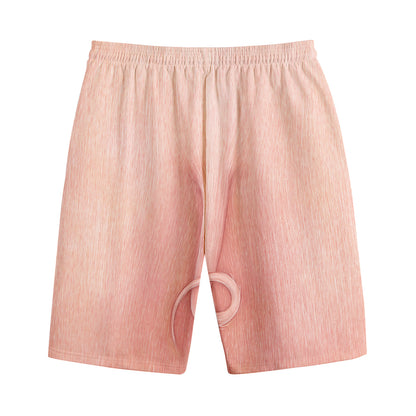 Pink Pig Tail Print Cotton Shorts