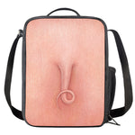 Pink Pig Tail Print Crossbody Lunch Bag