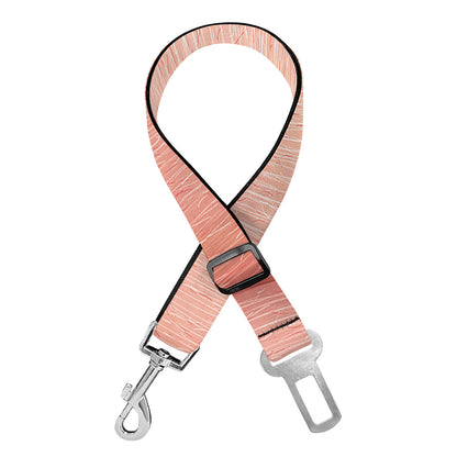 Pink Pig Tail Print Dog Seat Belt