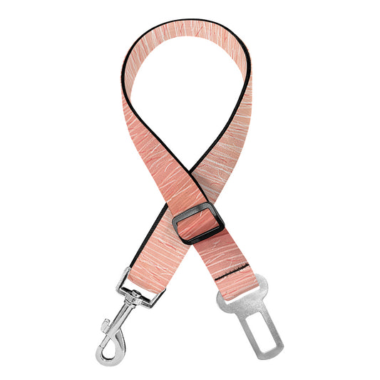 Pink Pig Tail Print Dog Seat Belt