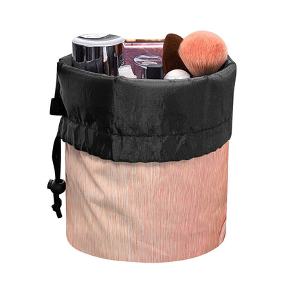 Pink Pig Tail Print Drawstring Makeup Bag