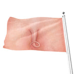 Pink Pig Tail Print Flag