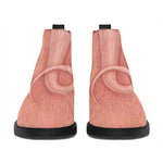 Pink Pig Tail Print Flat Ankle Boots