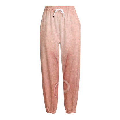 Pink Pig Tail Print Fleece Lined Knit Pants