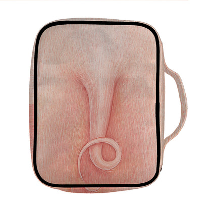 Pink Pig Tail Print Front Pocket Bible Bag
