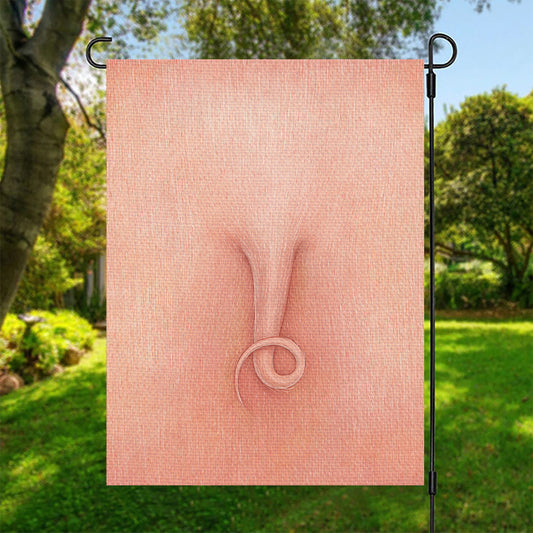 Pink Pig Tail Print Garden Flag