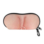 Pink Pig Tail Print Glasses Case