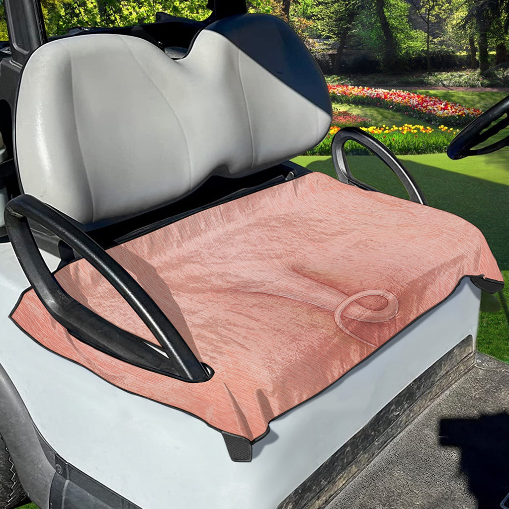 Pink Pig Tail Print Golf Cart Seat Cover