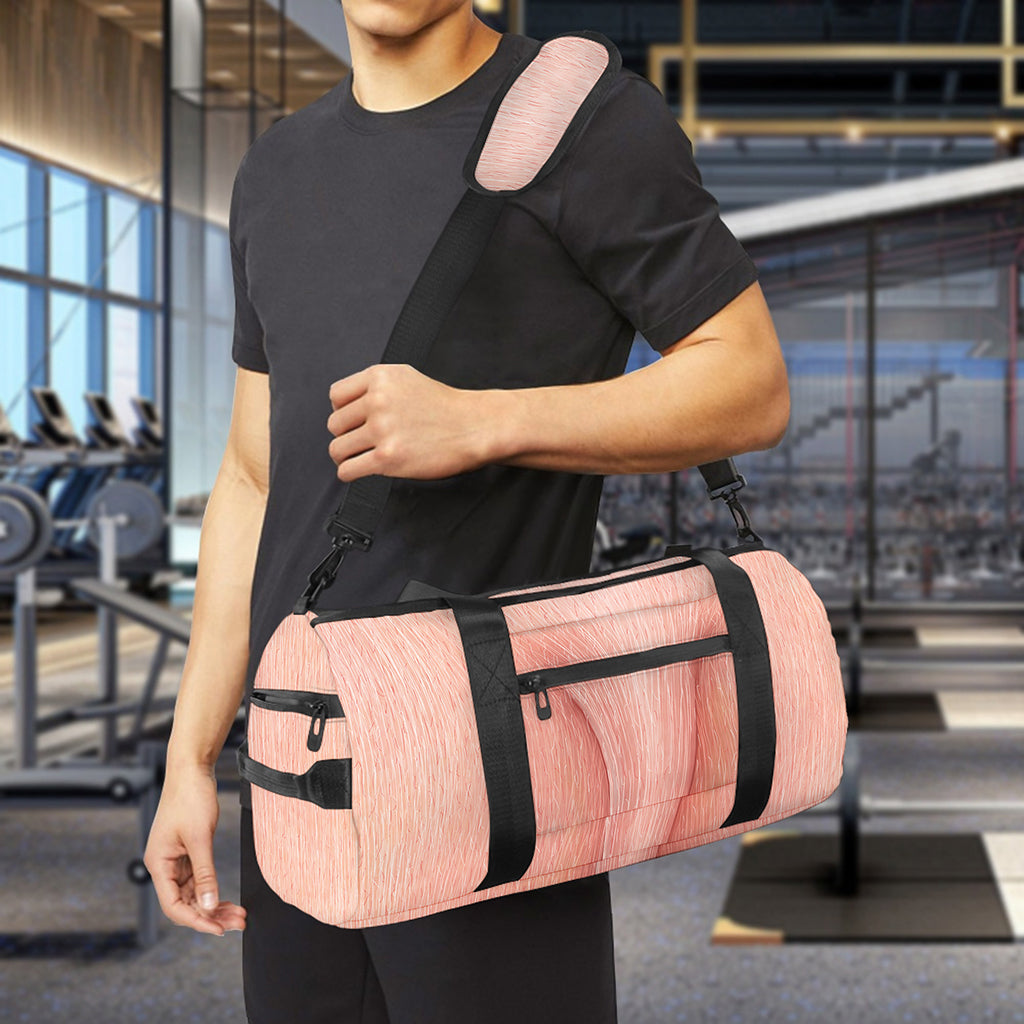 Pink Pig Tail Print Gym Bag