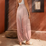 Pink Pig Tail Print Harem Pants