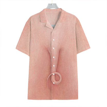 Pink Pig Tail Print Hawaiian Shirt