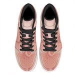 Pink Pig Tail Print High Top Leather Sneakers